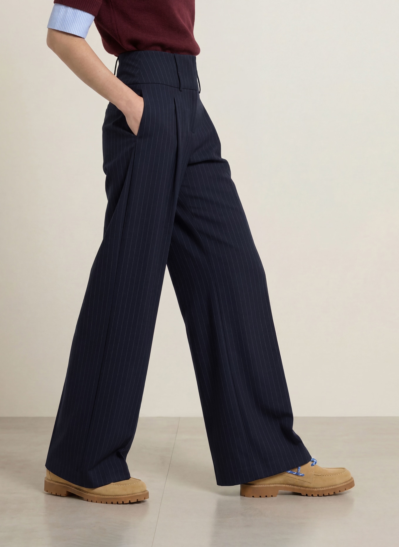 CLAUDIE PIERLOT Marlenehose: DUNKELBLAU / GRAU