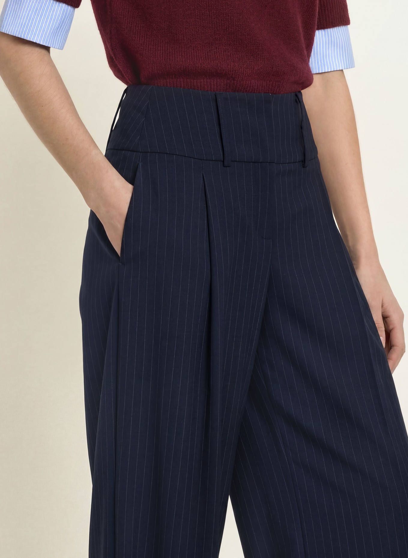 CLAUDIE PIERLOT Marlenehose: DUNKELBLAU / GRAU