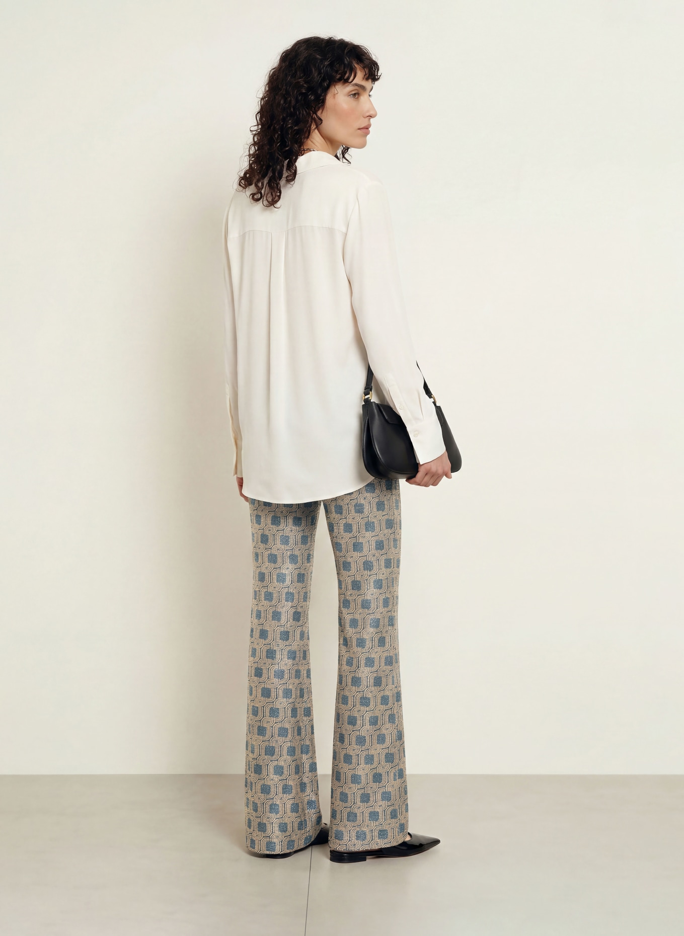 SIYU Bootcut broek van jersey: BLAUW / GOUD