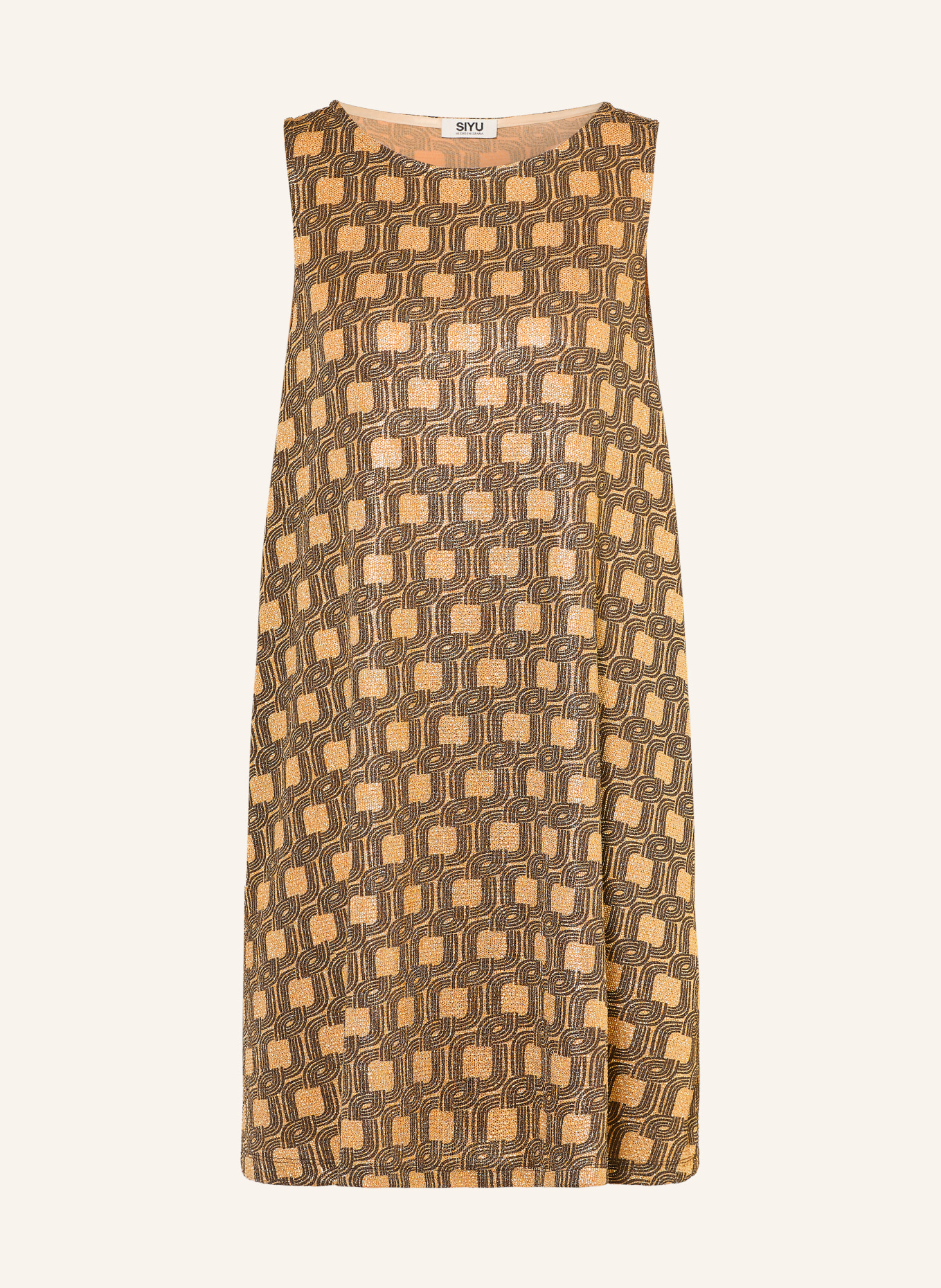SIYU Dress: GOLD / DARK BROWN
