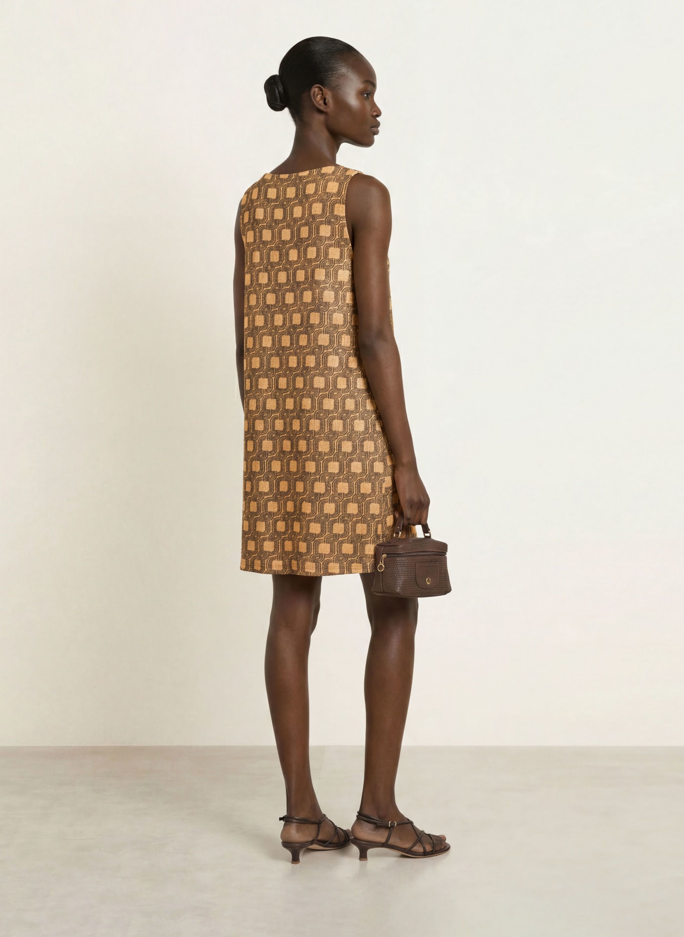 SIYU Dress: GOLD / DARK BROWN