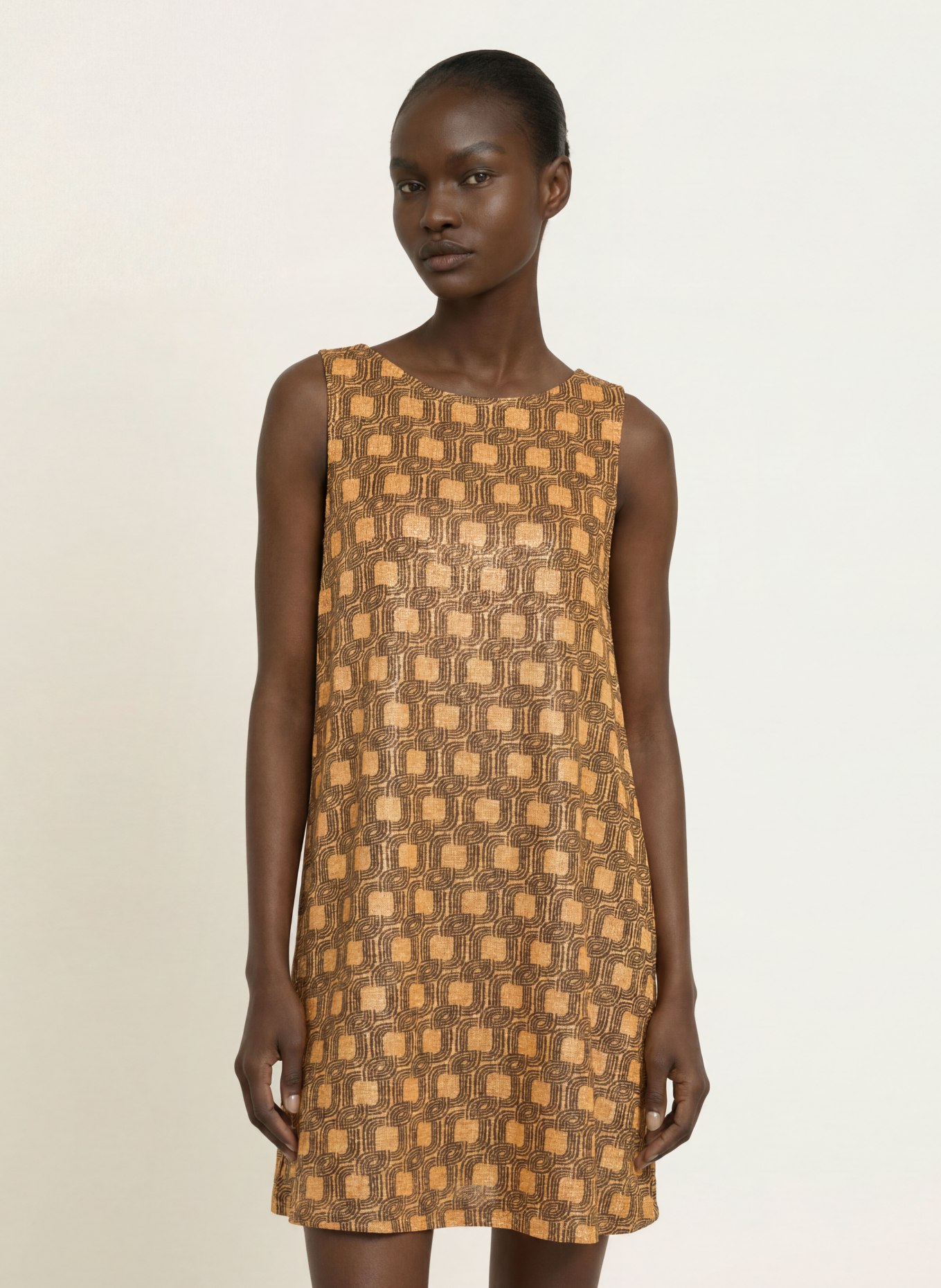 SIYU Dress: GOLD / DARK BROWN