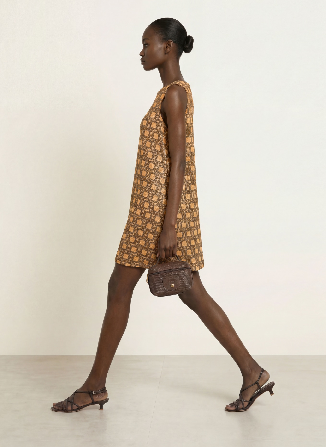 SIYU Dress: GOLD / DARK BROWN