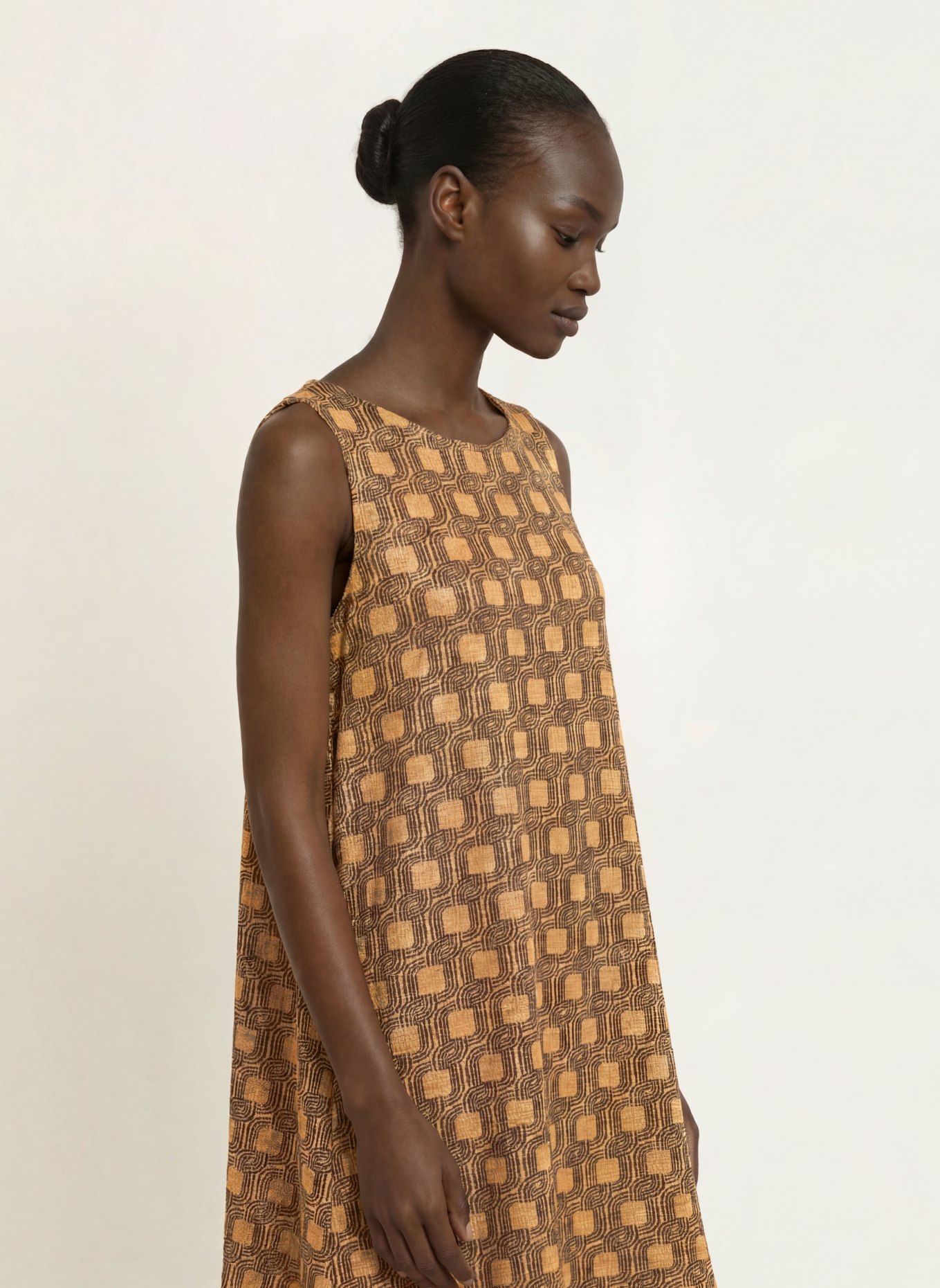SIYU Dress: GOLD / DARK BROWN