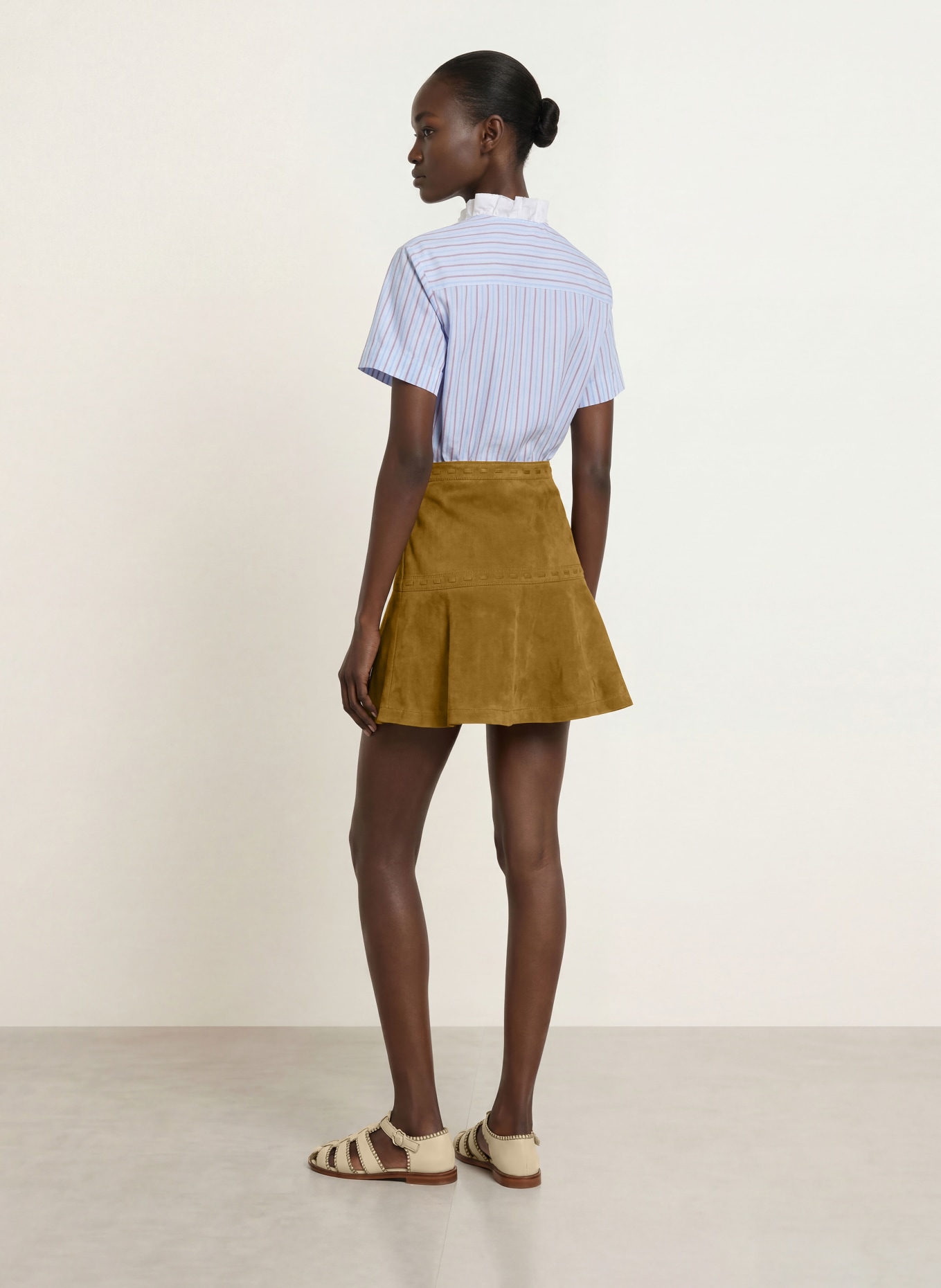 CLAUDIE PIERLOT Lederrock: BRAUN