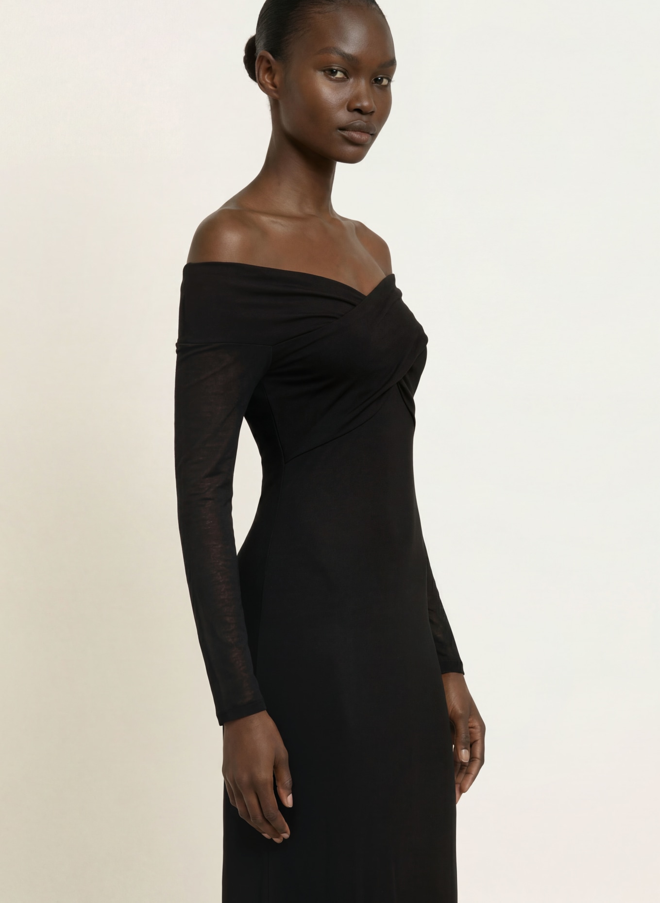 ALLSAINTS Robe en jersey DELTA: NOIR