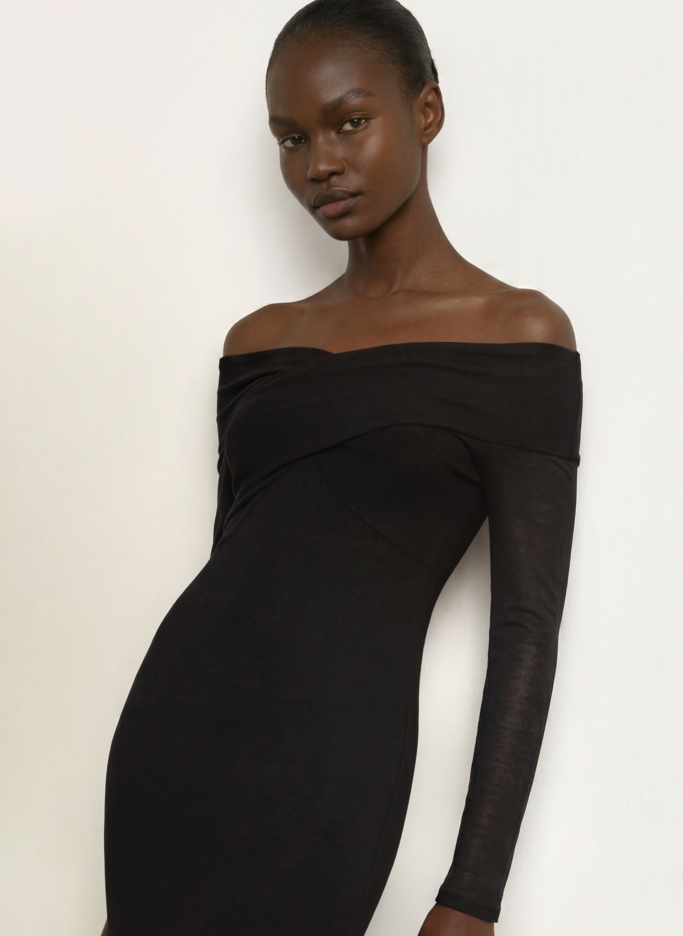 ALLSAINTS Robe en jersey DELTA: NOIR