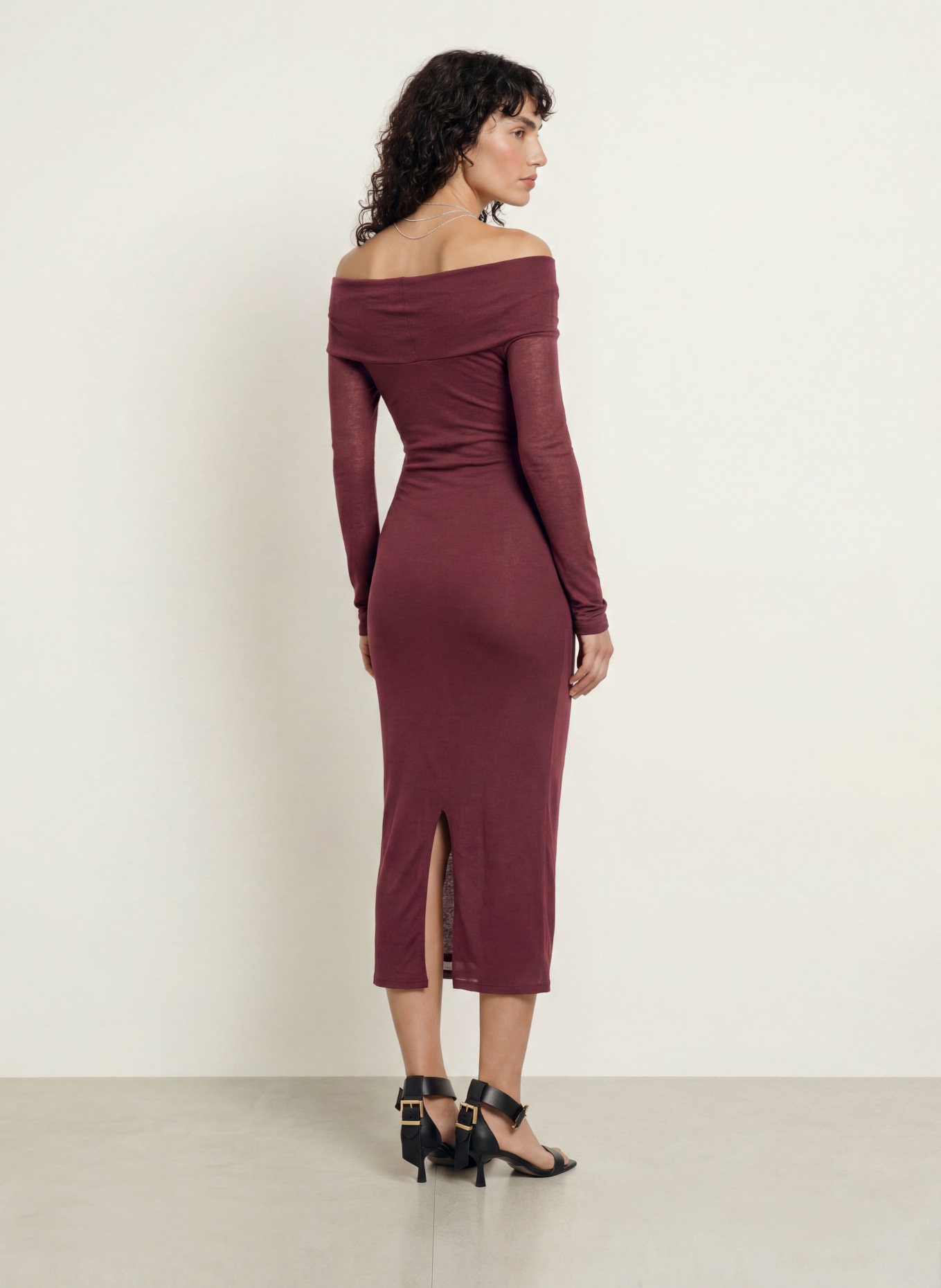 ALLSAINTS Robe en jersey DELTA: ROUGE FONCÉ