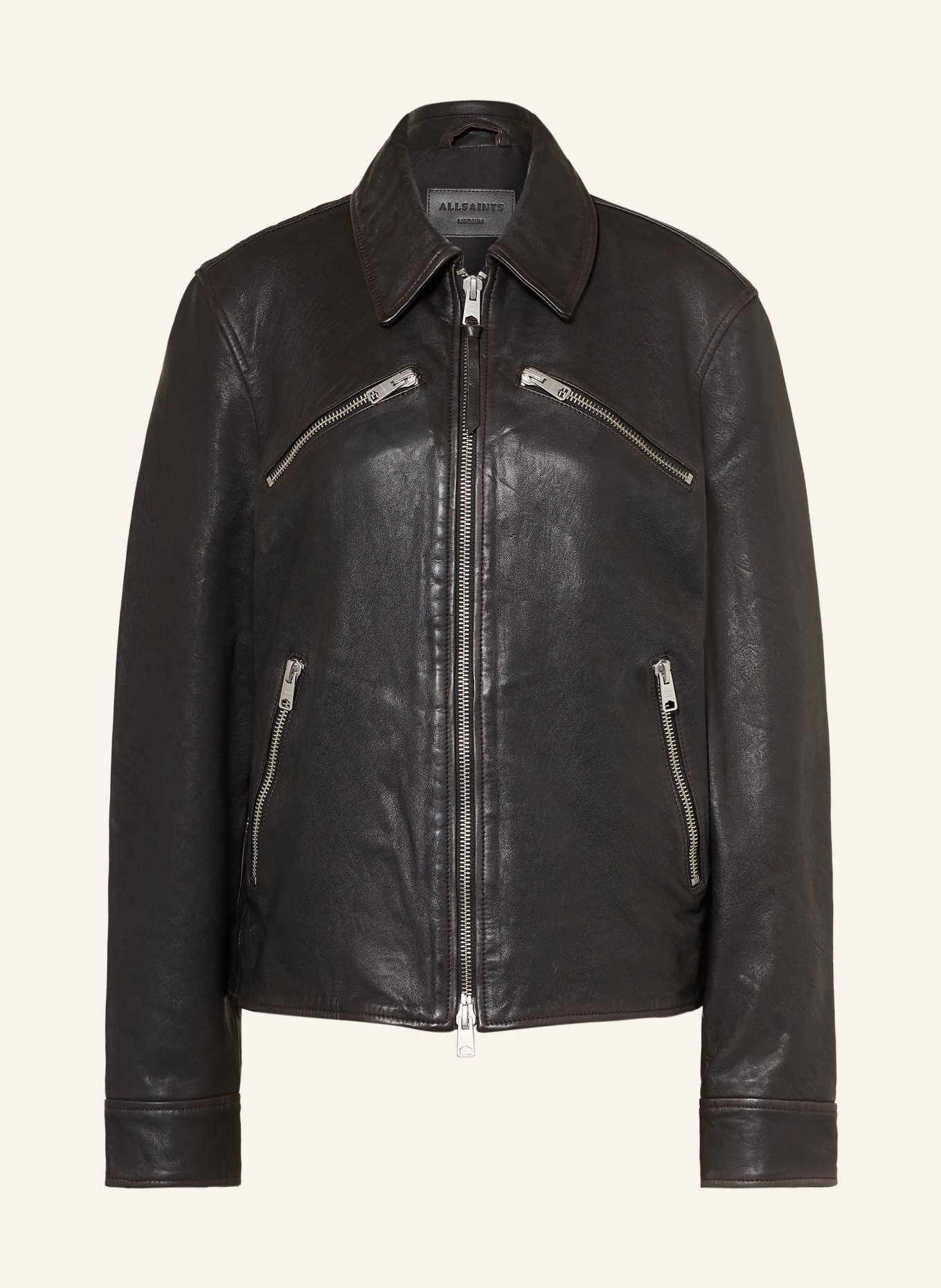 ALLSAINTS Veste en cuir VERDI: NOIR