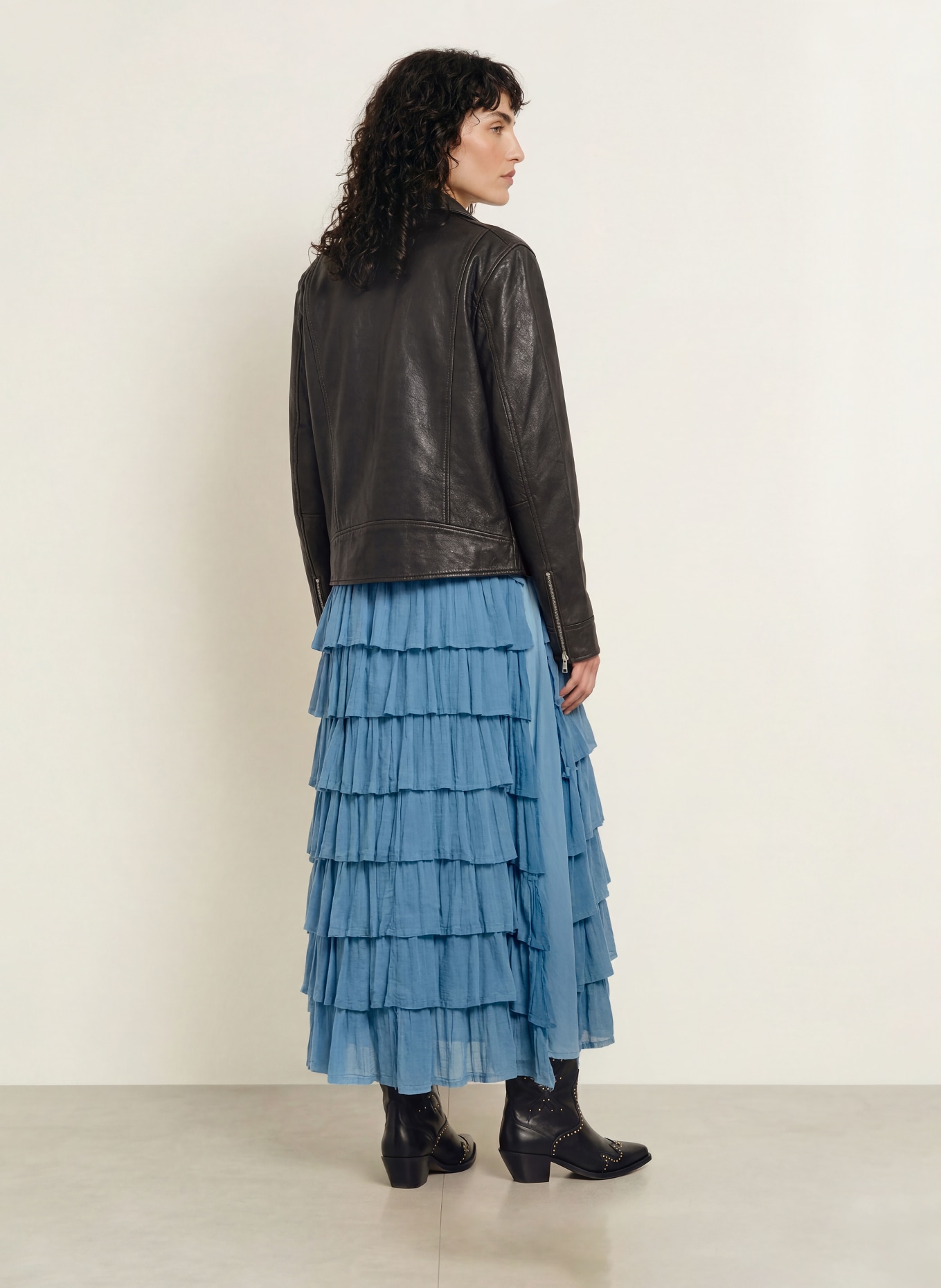 ALLSAINTS Veste en cuir VERDI: NOIR