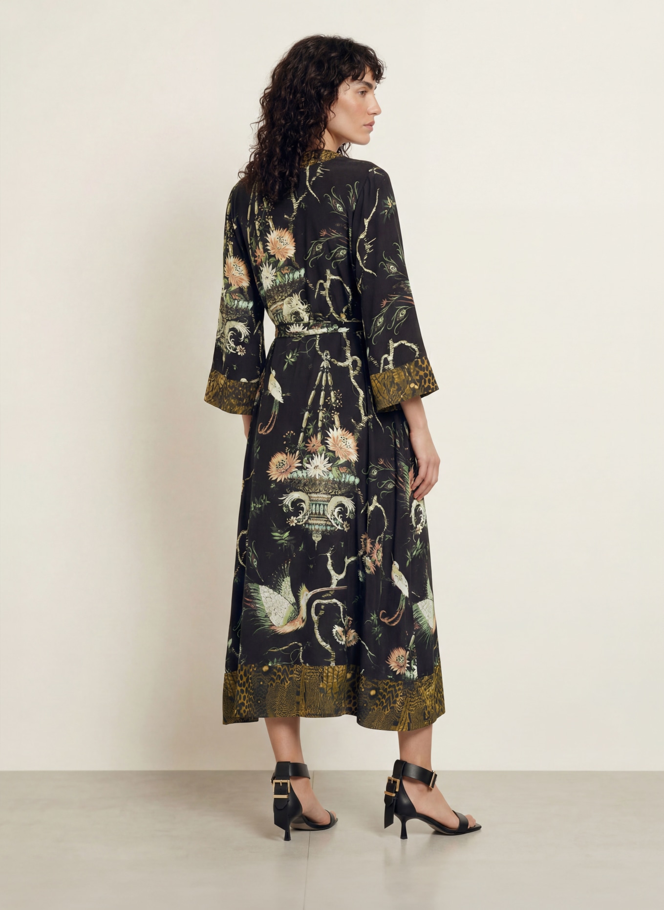 ALLSAINTS Sukienka DIANA z rękawami 3/4: ZIELONY / KHAKI / CZARNY