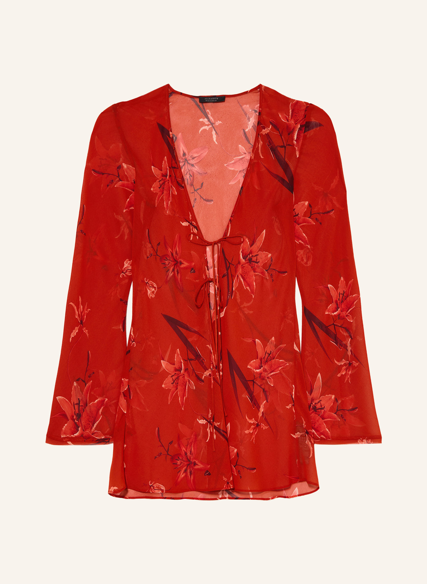 ALLSAINTS Kleid ZALIA: DUNKELROT / HELLROT