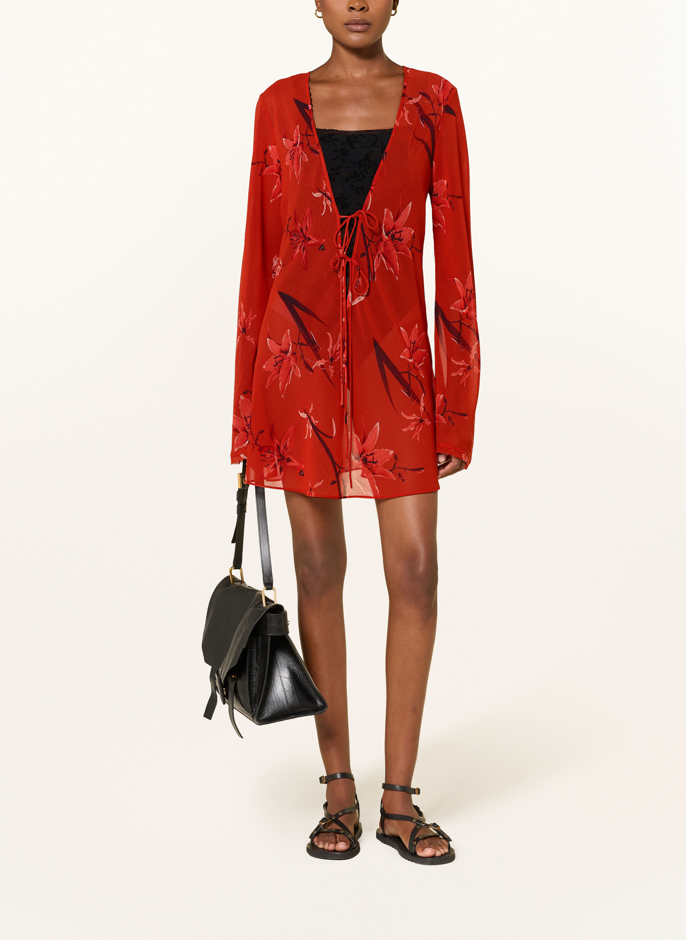 ALLSAINTS Kleid ZALIA: DUNKELROT / HELLROT