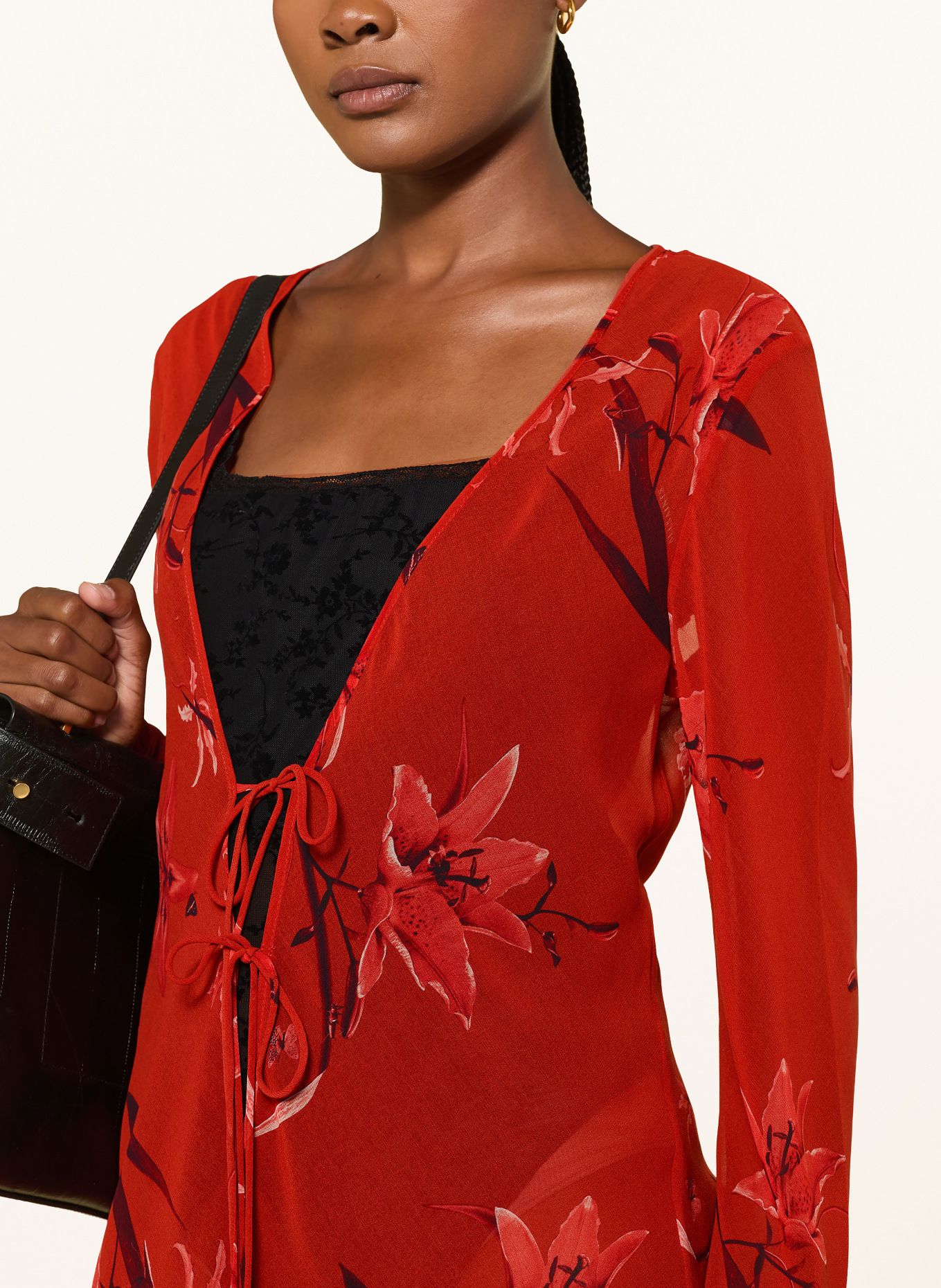 ALLSAINTS Kleid ZALIA: DUNKELROT / HELLROT