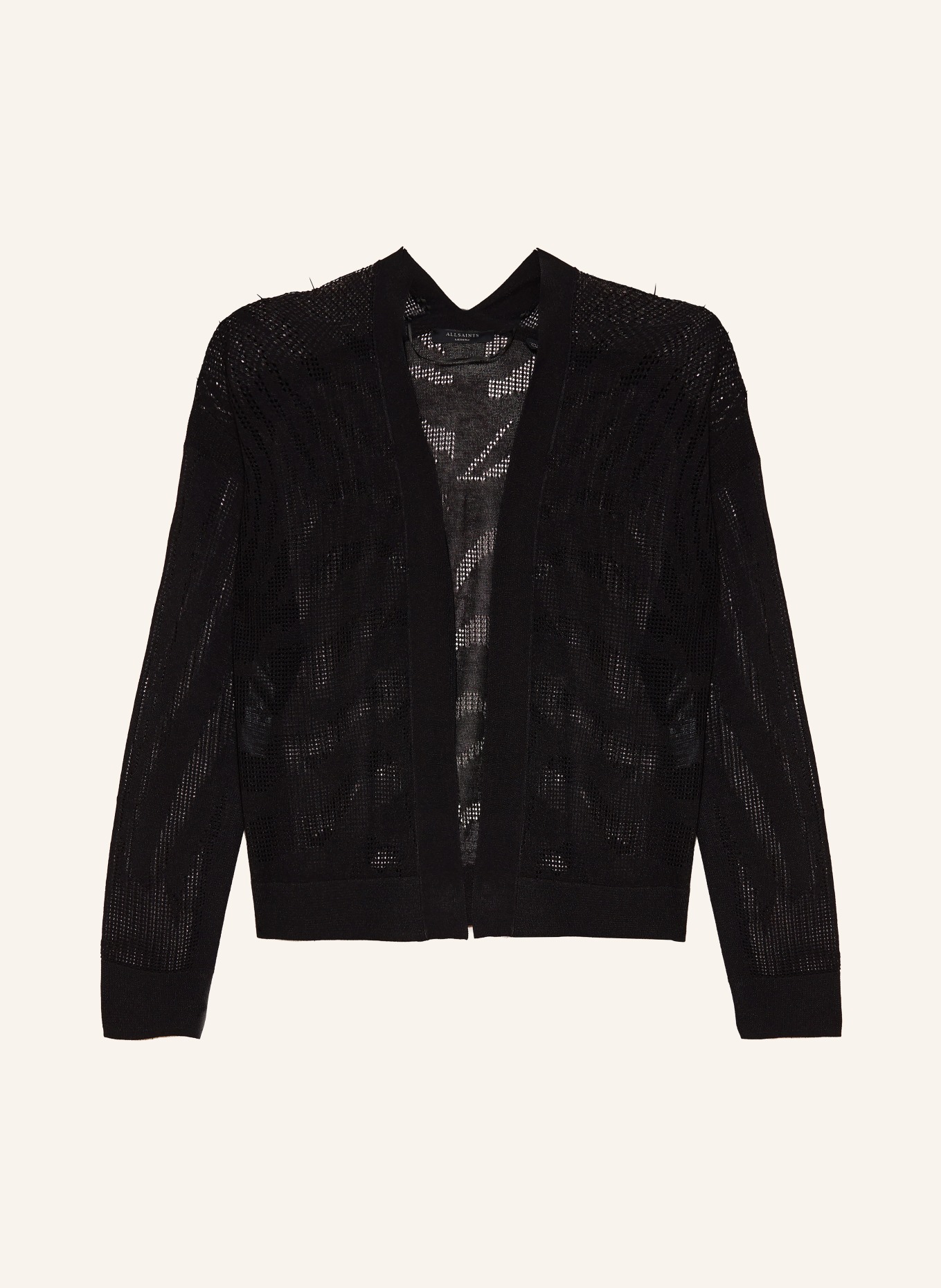 ALLSAINTS Gebreid openvallend vest MISHA: ZWART