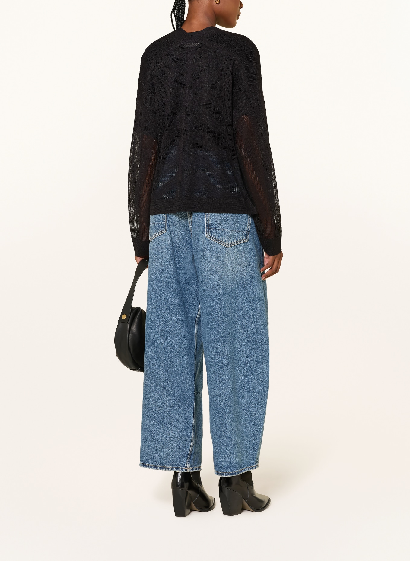 ALLSAINTS Gebreid openvallend vest MISHA: ZWART