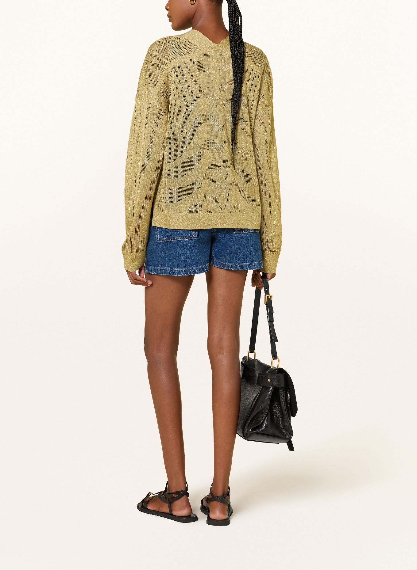 ALLSAINTS Gebreid openvallend vest MISHA: LICHTBRUIN