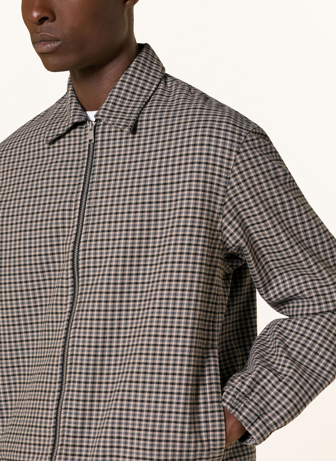 Marc O'Polo Flanell-Overjacket: BLAUGRAU / HELLGRAU / SCHWARZ