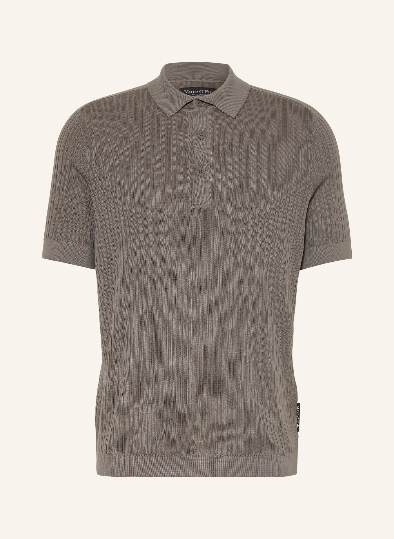 Marc O'Polo Gebreid poloshirt: GRIJS