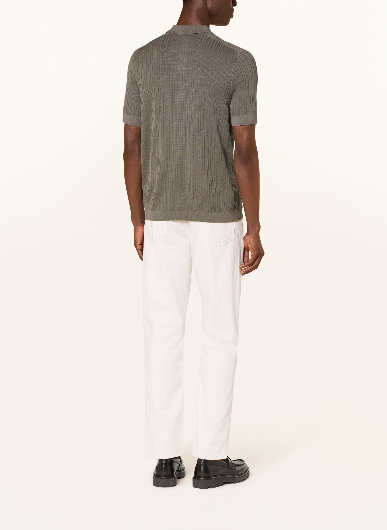 Marc O'Polo Gebreid poloshirt: GRIJS