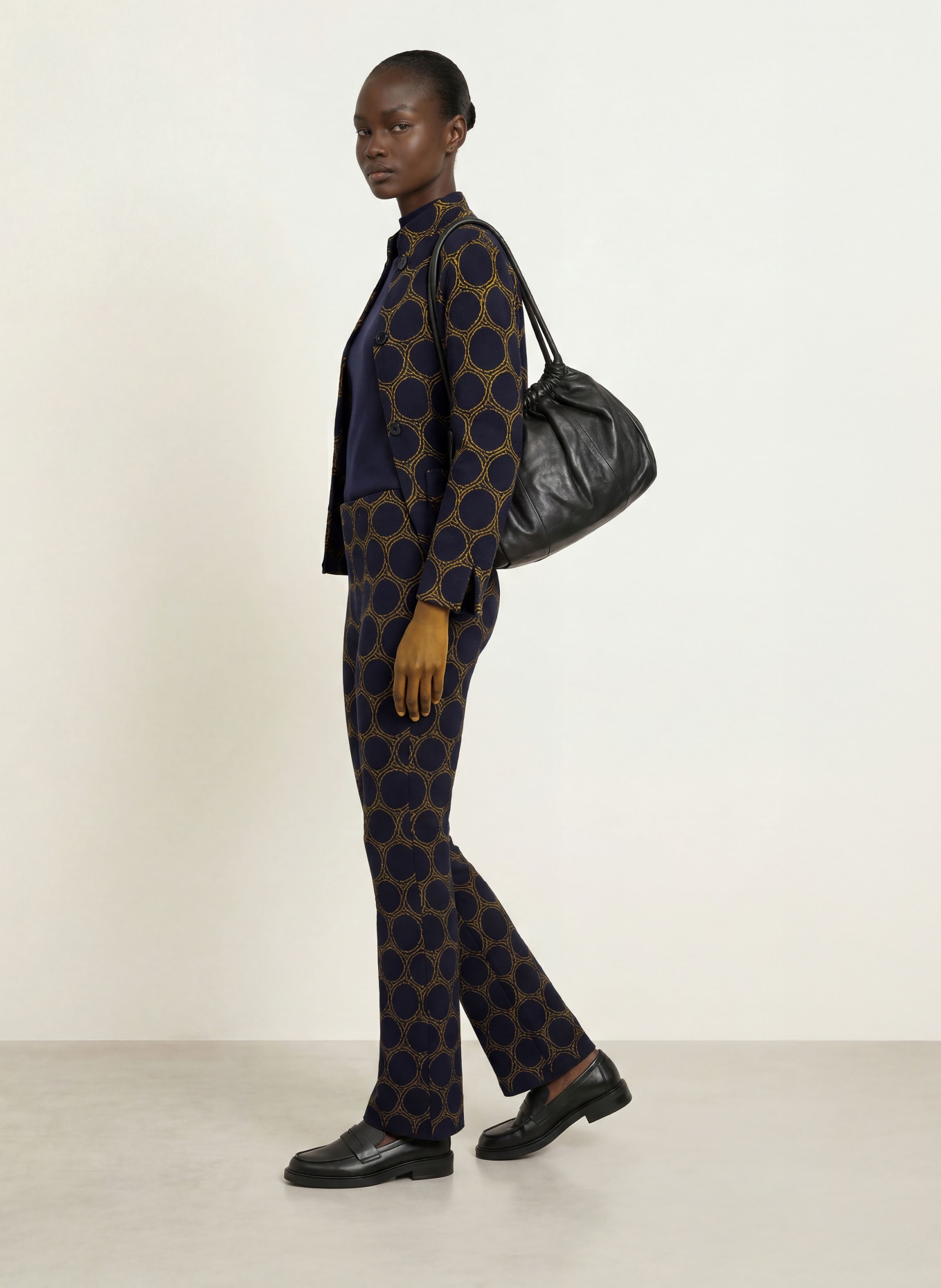 SIYU Strickblazer: BLAU / DUNKELGELB