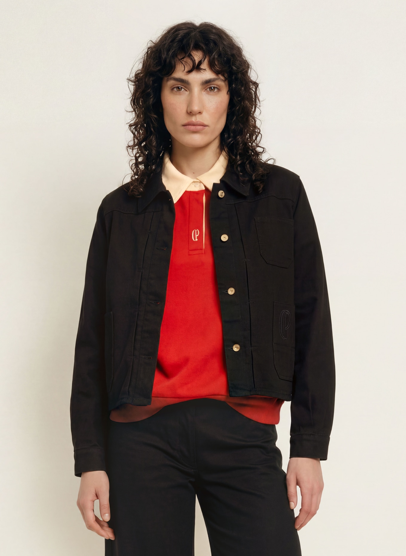 CLAUDIE PIERLOT Jeansjacke: V002 BLACK DENIM