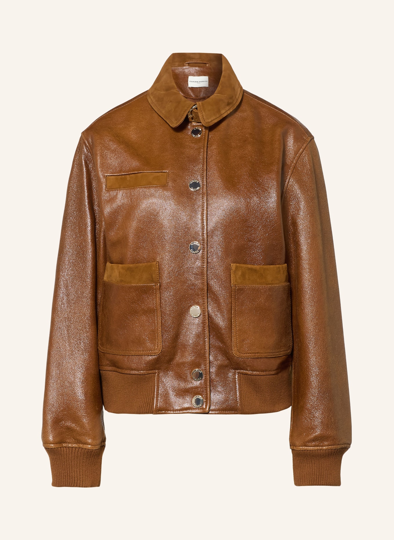 CLAUDIE PIERLOT Lederjacke: BRAUN