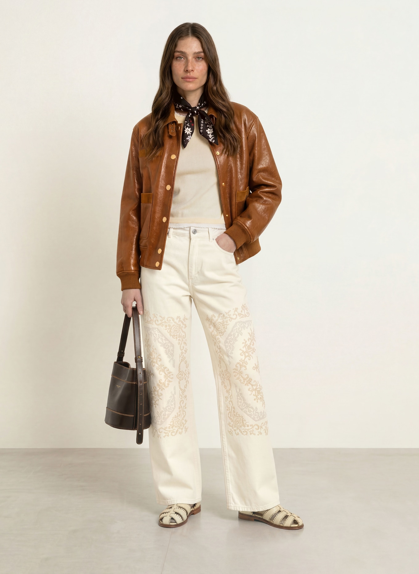 CLAUDIE PIERLOT Lederjacke: BRAUN