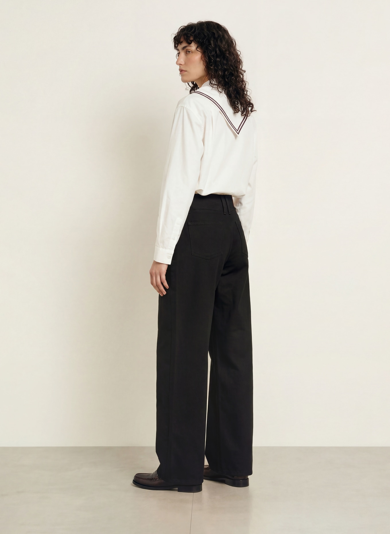 CLAUDIE PIERLOT Jeansy wide leg: V002 BLACK DENIM