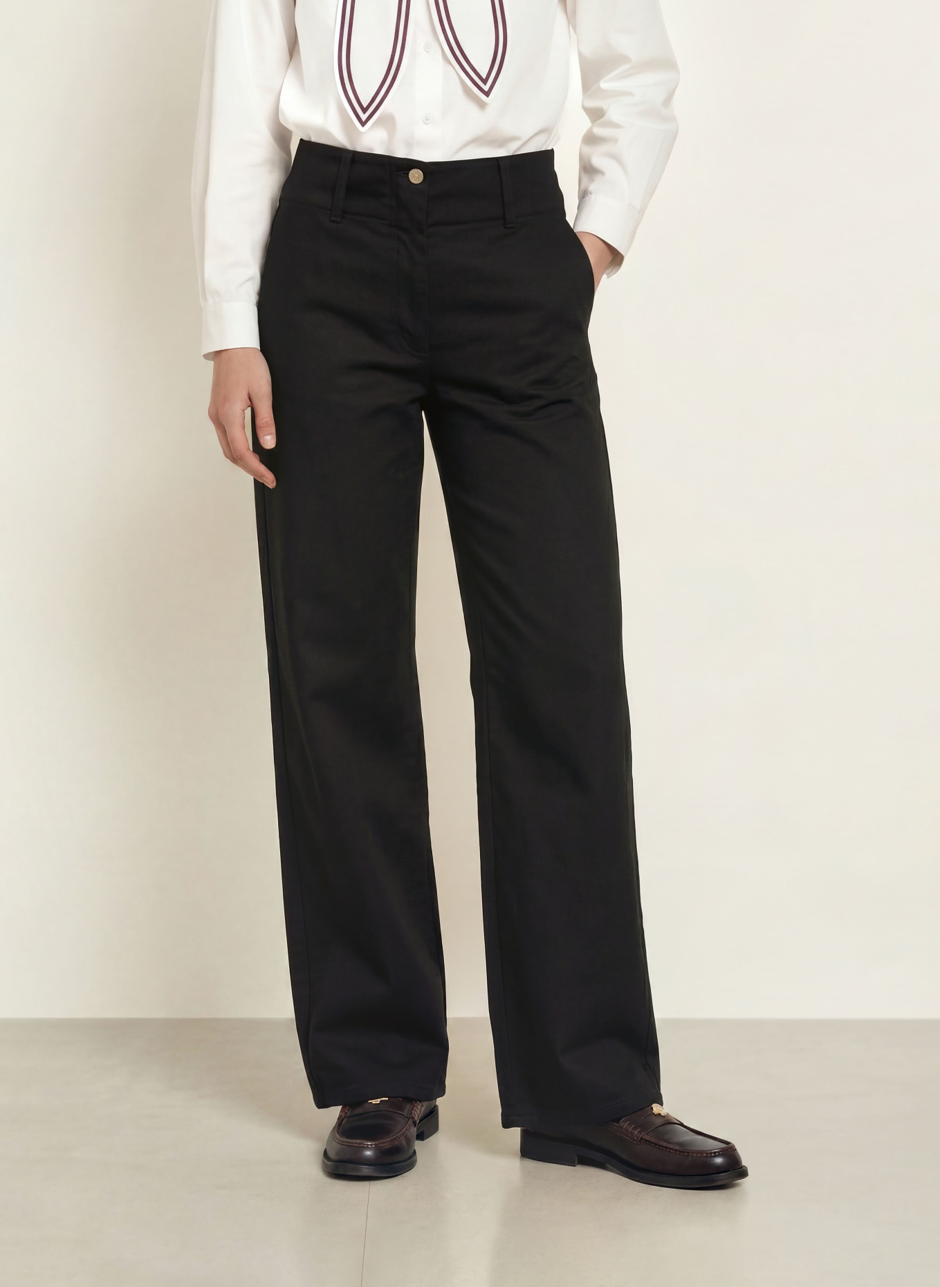 CLAUDIE PIERLOT Jeansy wide leg: V002 BLACK DENIM