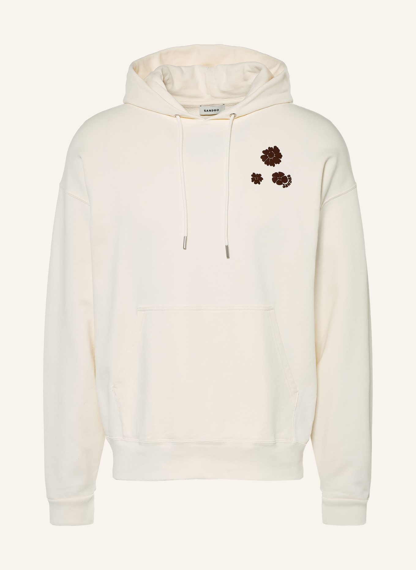 SANDRO Oversized-Hoodie: ECRU / DUNKELBRAUN