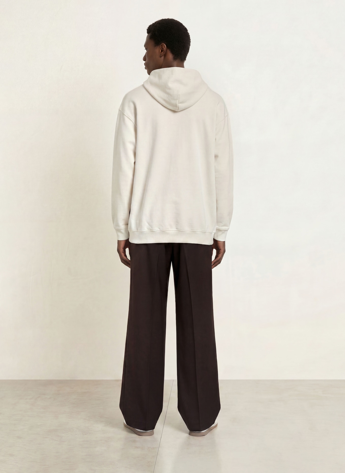 SANDRO Oversized-Hoodie: ECRU / DUNKELBRAUN