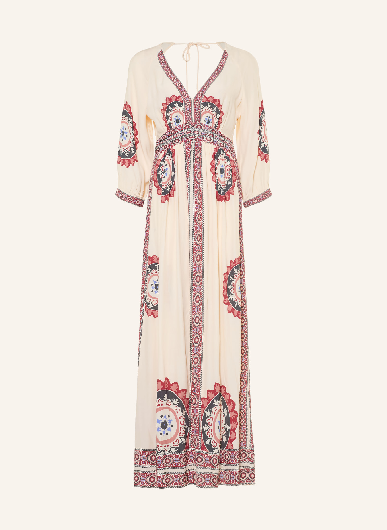 ba&sh Kleid VERE: ECRU / LILA / DUNKELROT