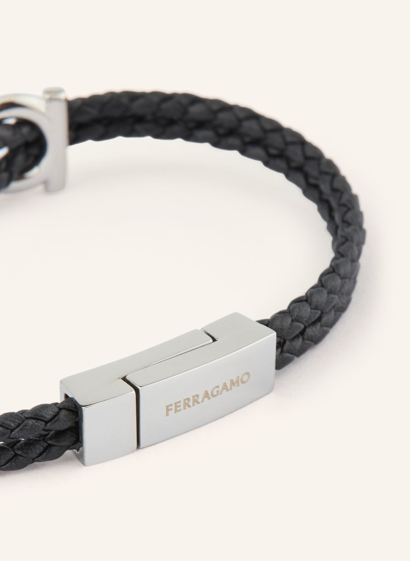 FERRAGAMO Náramek: ČERNÁ / STŘÍBRNÁ