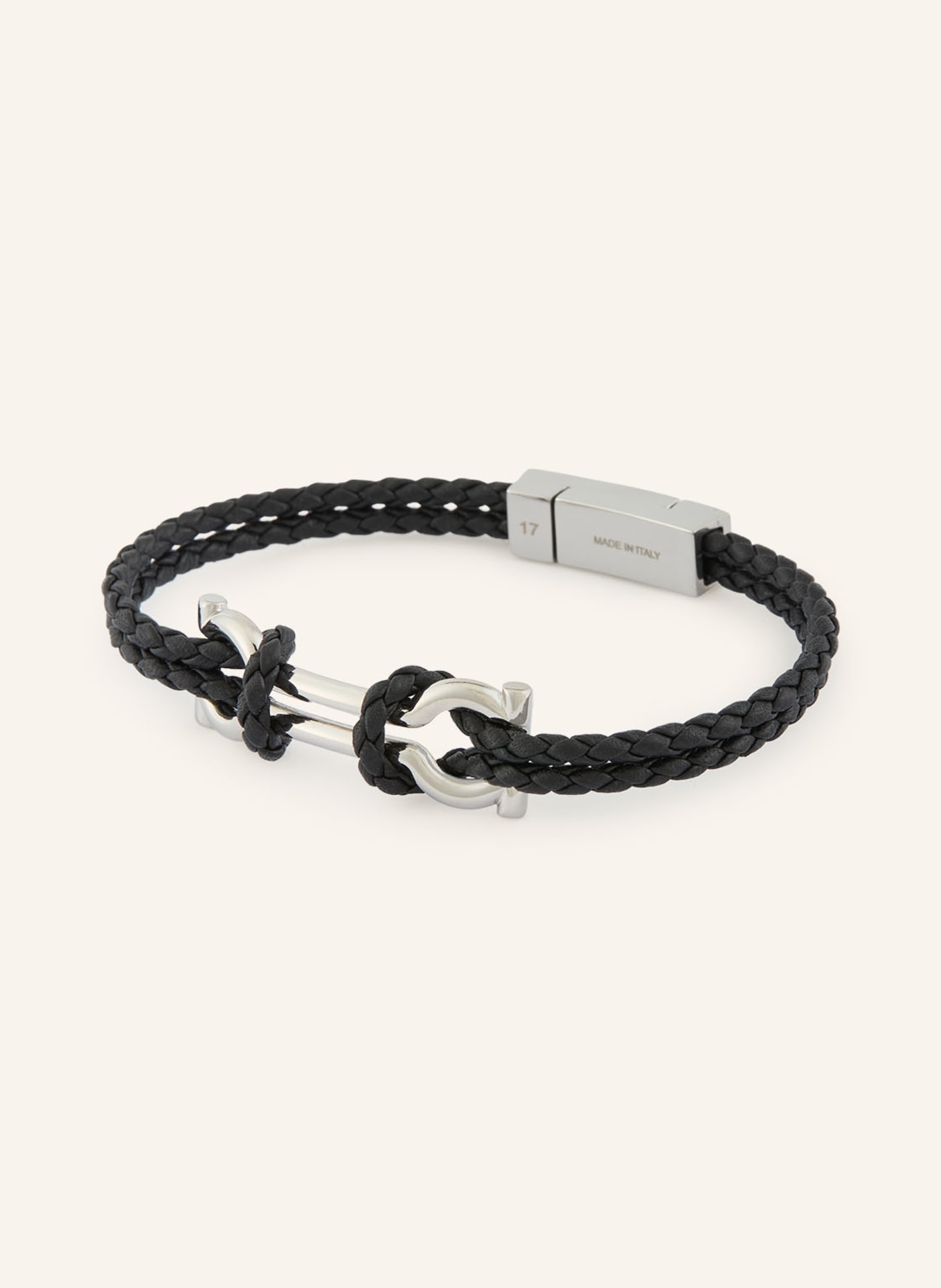 FERRAGAMO Armband: SCHWARZ / SILBER