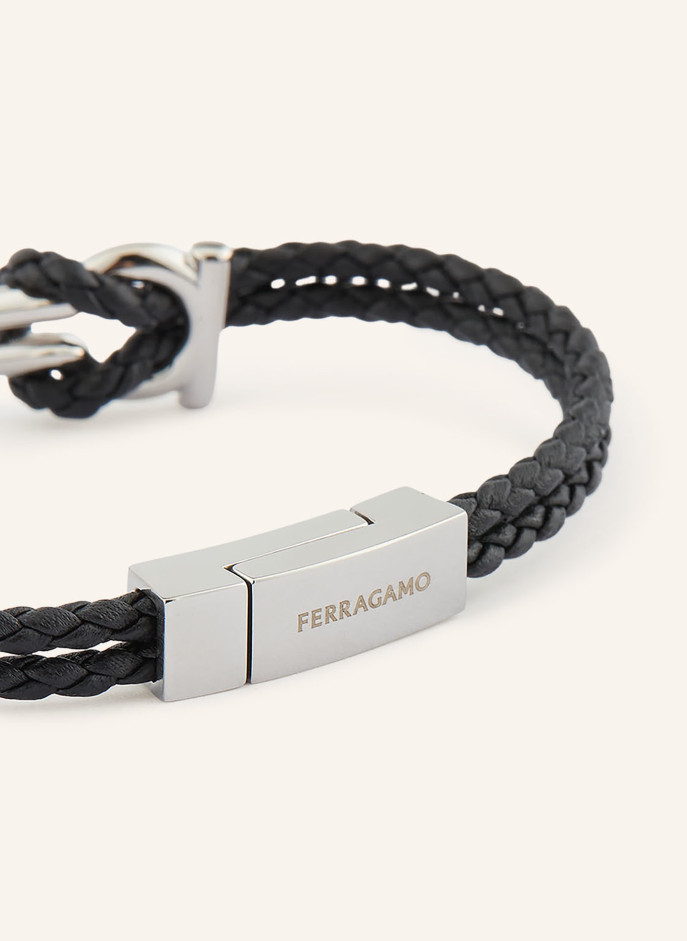 FERRAGAMO Armband: SCHWARZ / SILBER
