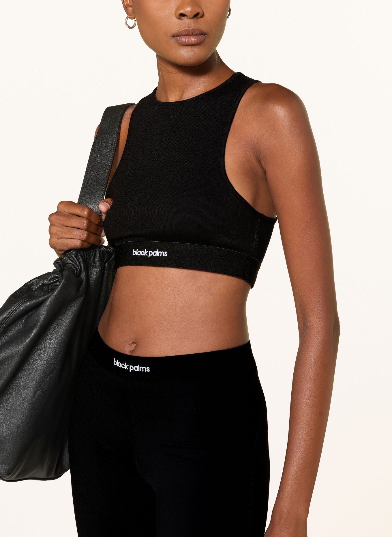 black palms Sports bra: BLACK
