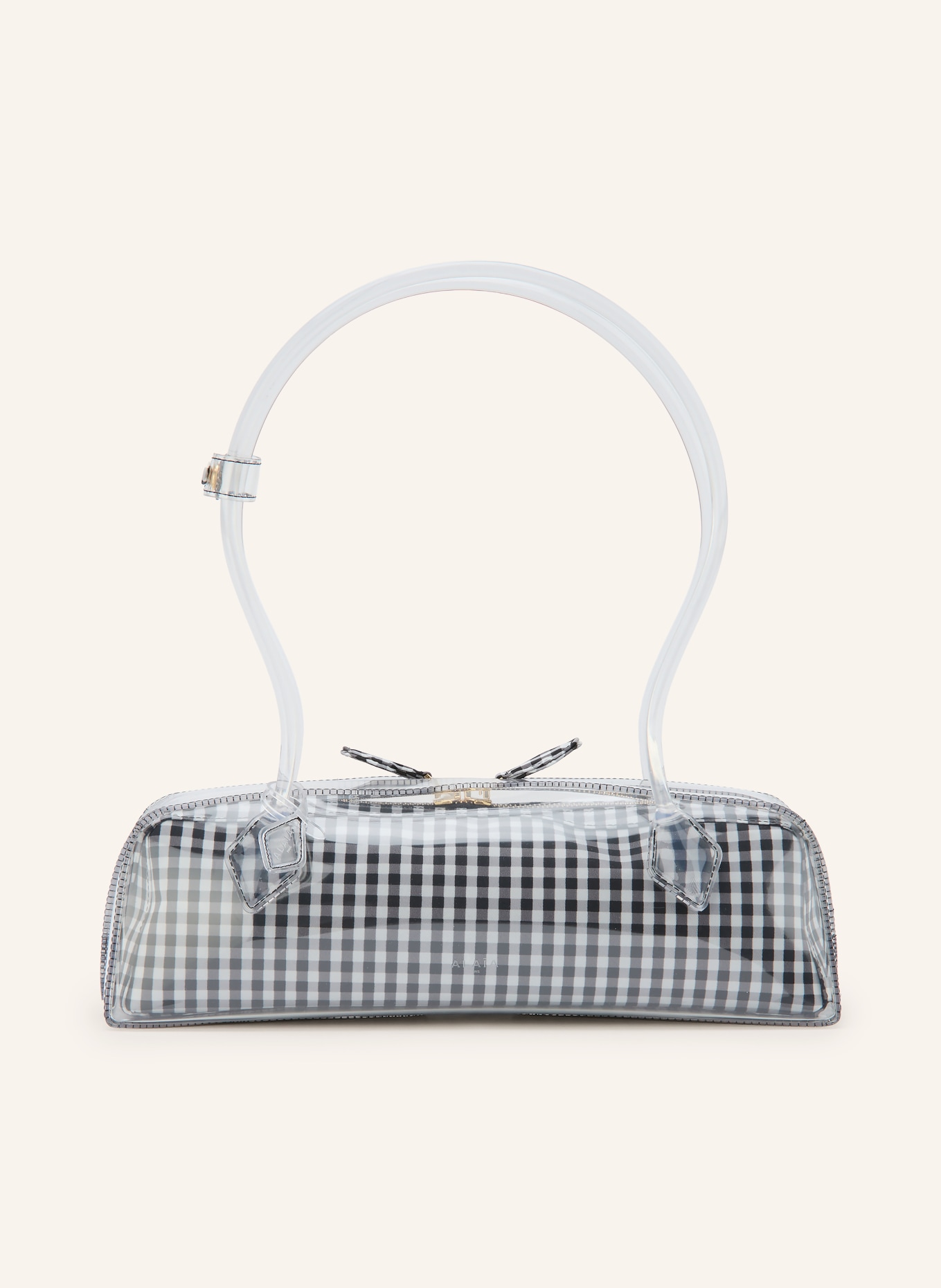 ALAÏA Handtasche LE TECKEL MEDIUM: SCHWARZ / GOLD / WEISS