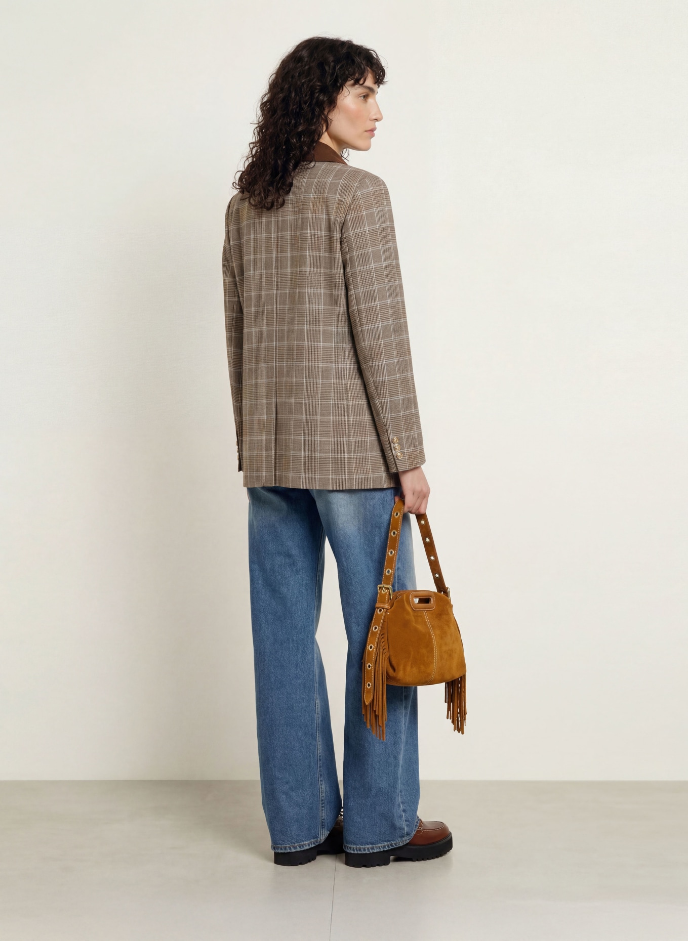 maje Blazer: BRAUN / CREME / BLAU