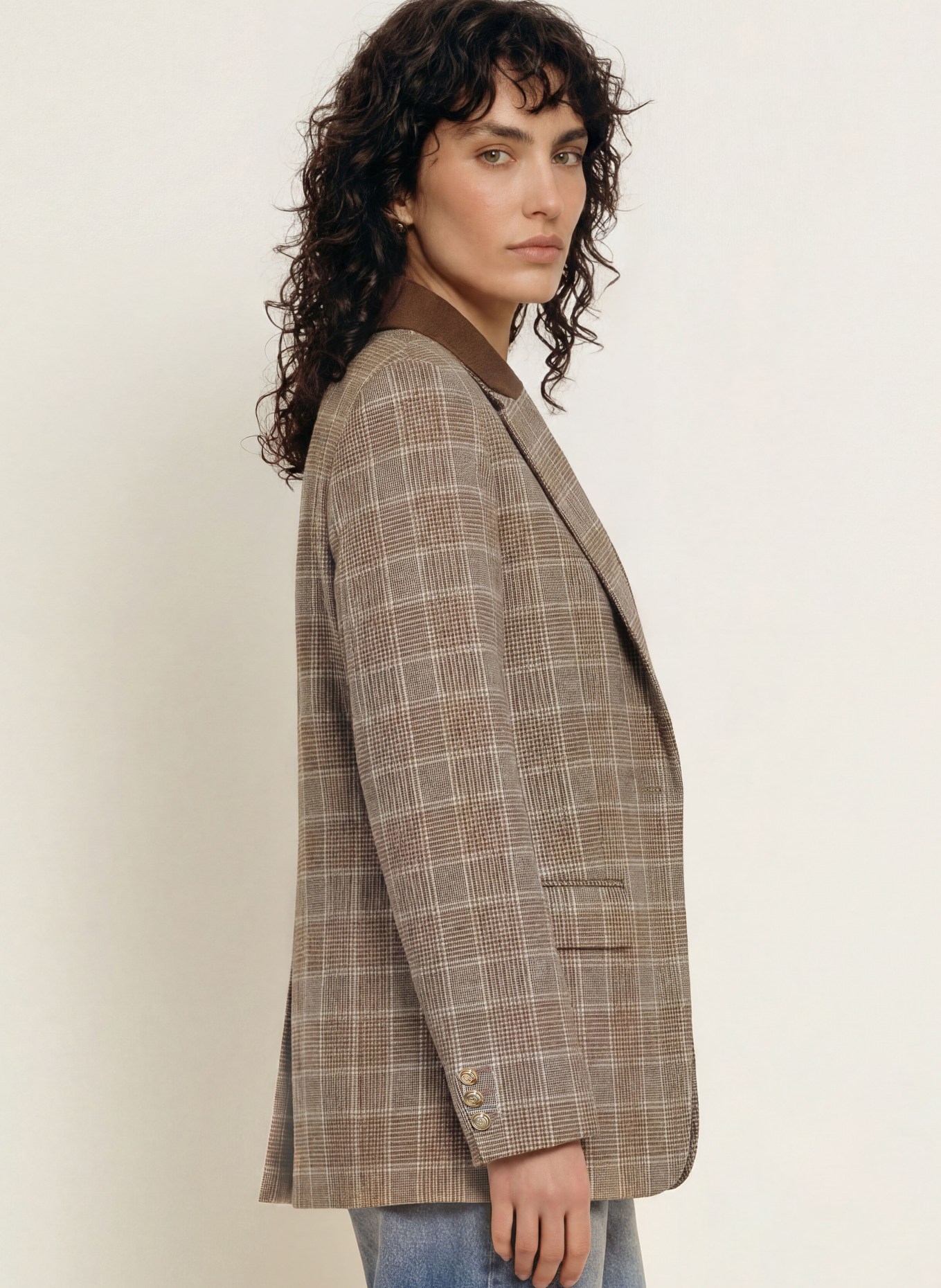 maje Blazer: BRAUN / CREME / BLAU