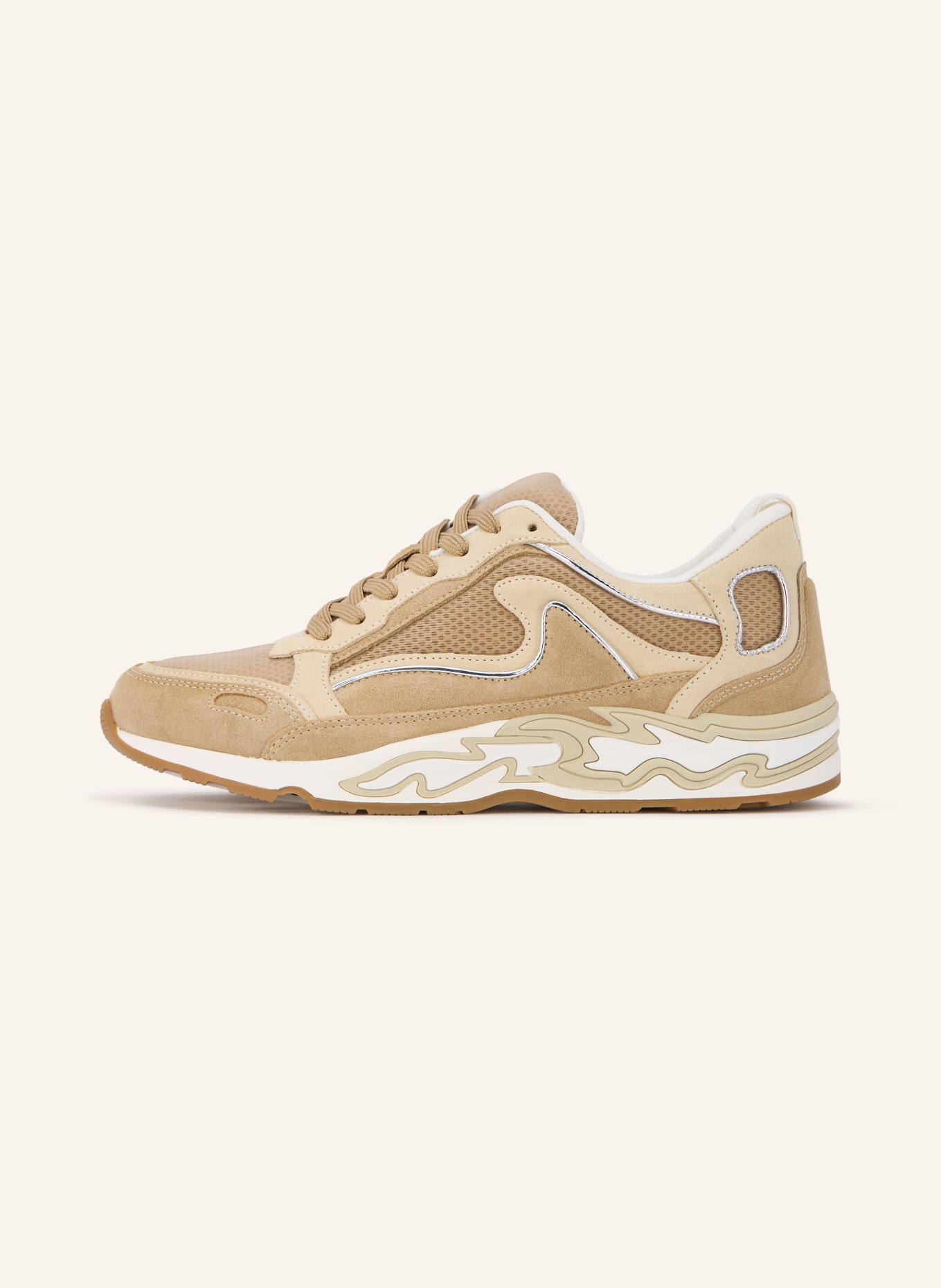 SANDRO Sneakersy: BEŻOWY / SREBRNY