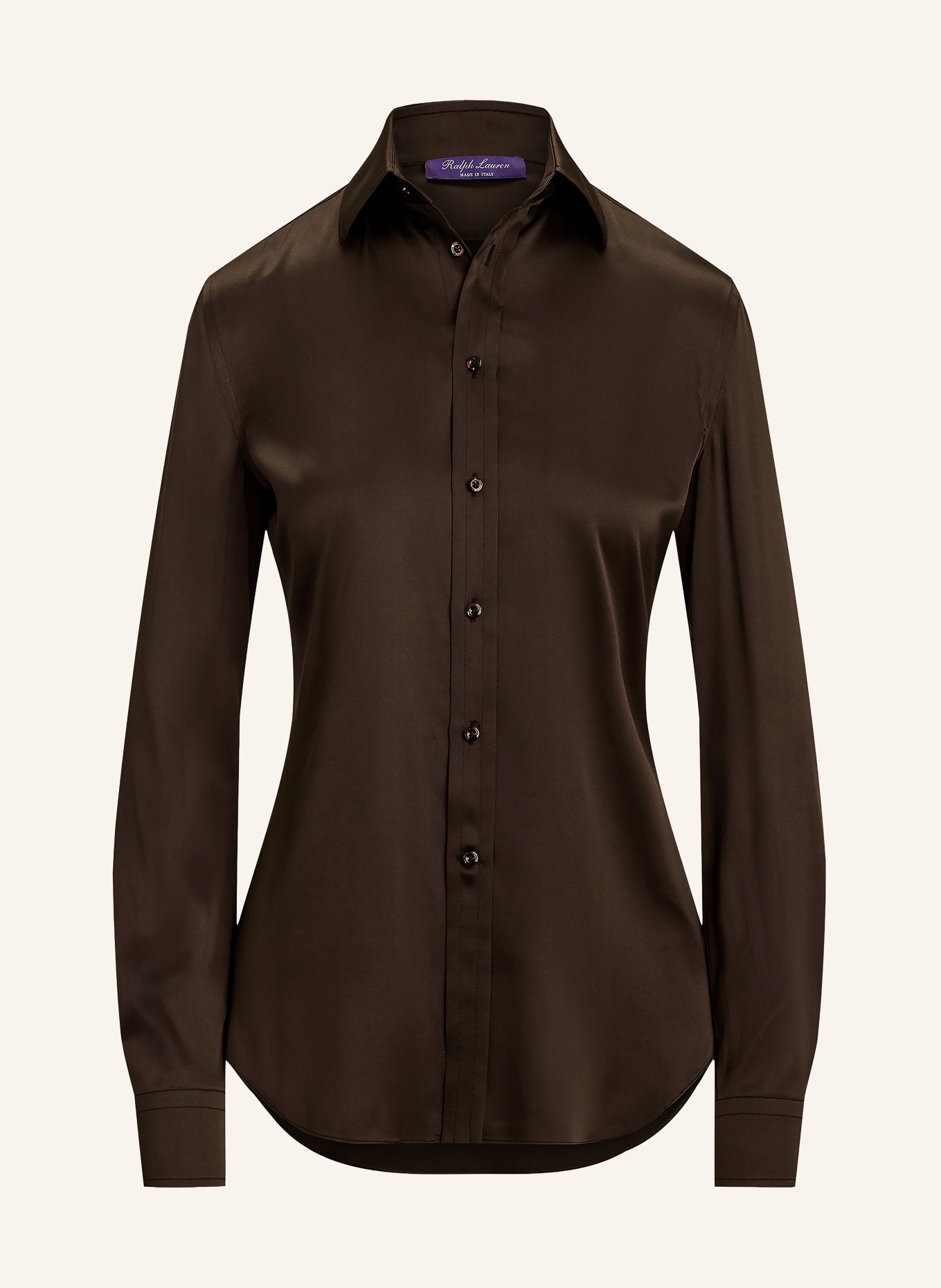 RALPH LAUREN Collection Silk shirt blouse: DARK BROWN