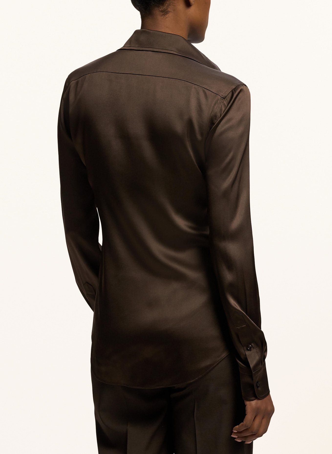 RALPH LAUREN Collection Silk shirt blouse: DARK BROWN