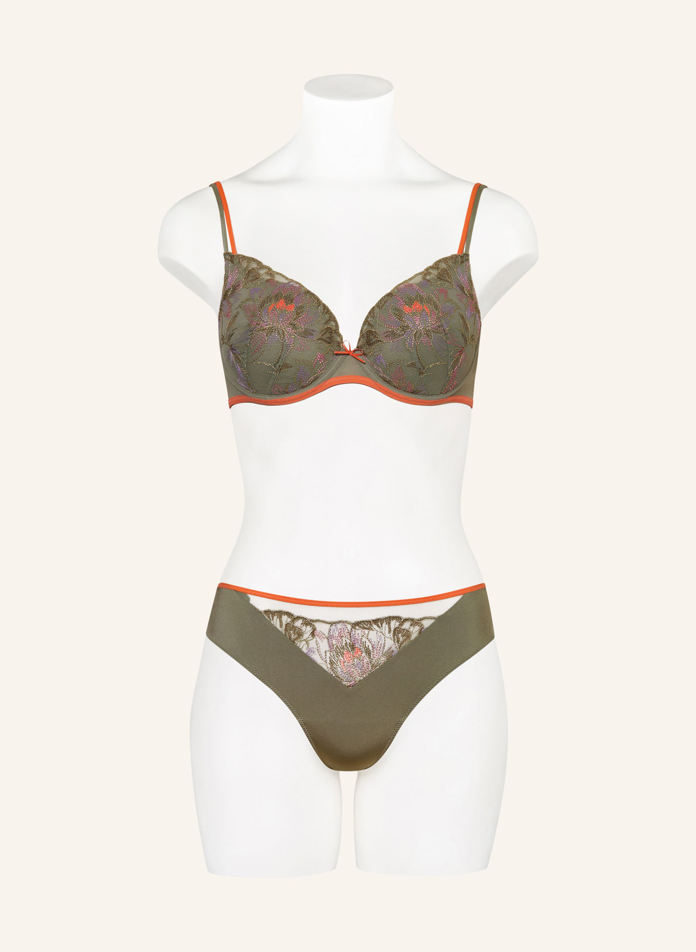 MARIE JO Soutien-gorge à armatures ROMMI avec fil pailleté: OLIVE / LILAS CLAIR / ROUGE CLAIR