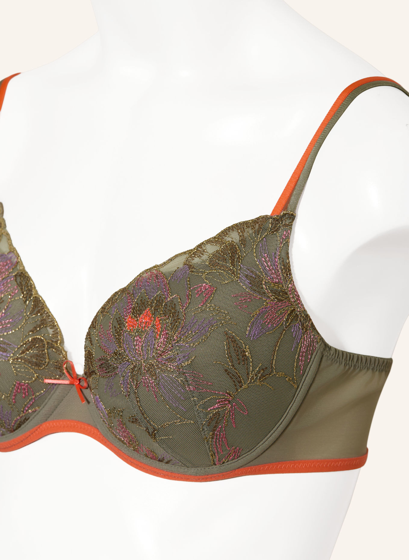 MARIE JO Soutien-gorge à armatures ROMMI avec fil pailleté: OLIVE / LILAS CLAIR / ROUGE CLAIR