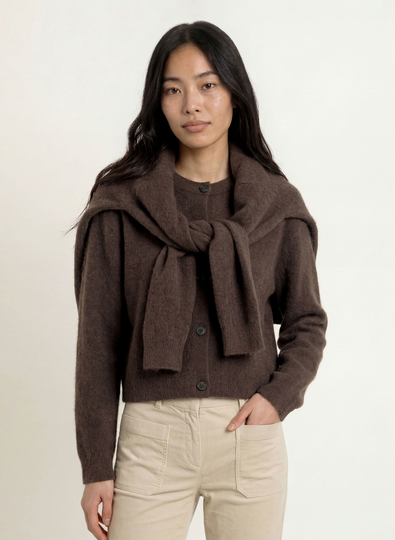Marc O'Polo Strickjacke: DUNKELBRAUN