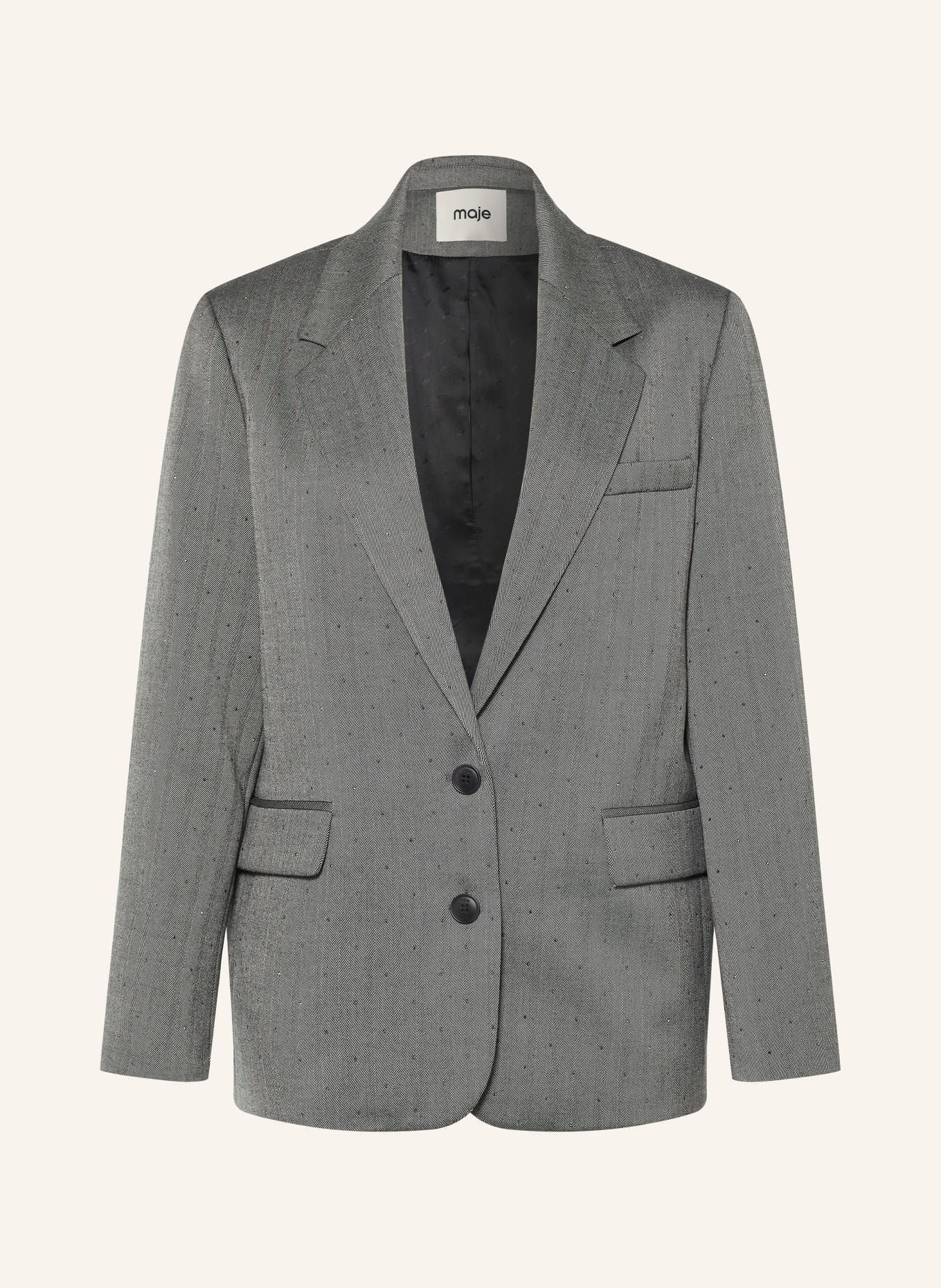 maje Blazer mit Schmucksteinen: GRAU