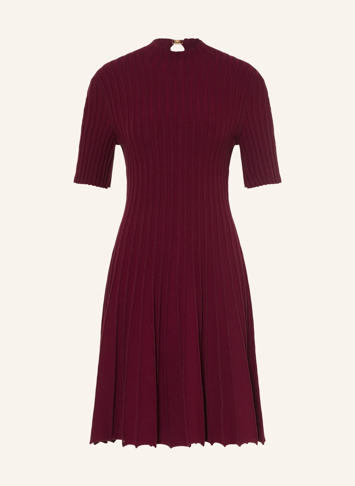 maje Strickkleid mit Cut-outs: DUNKELROT