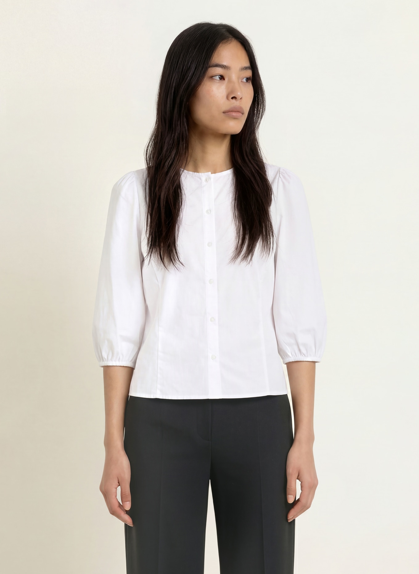 MORE & MORE Blouse à manches 3/4: BLANC