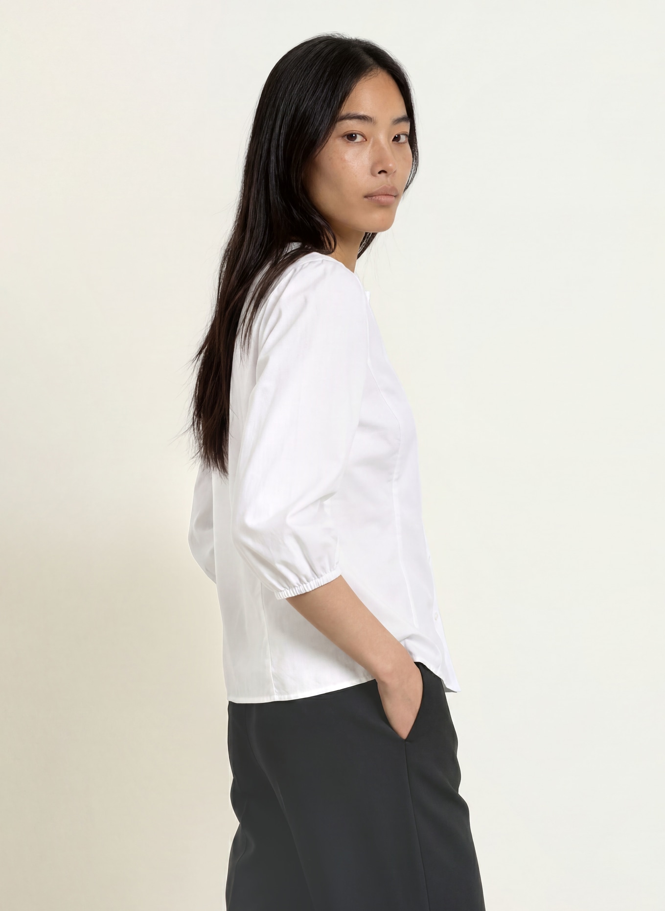 MORE & MORE Blouse à manches 3/4: BLANC